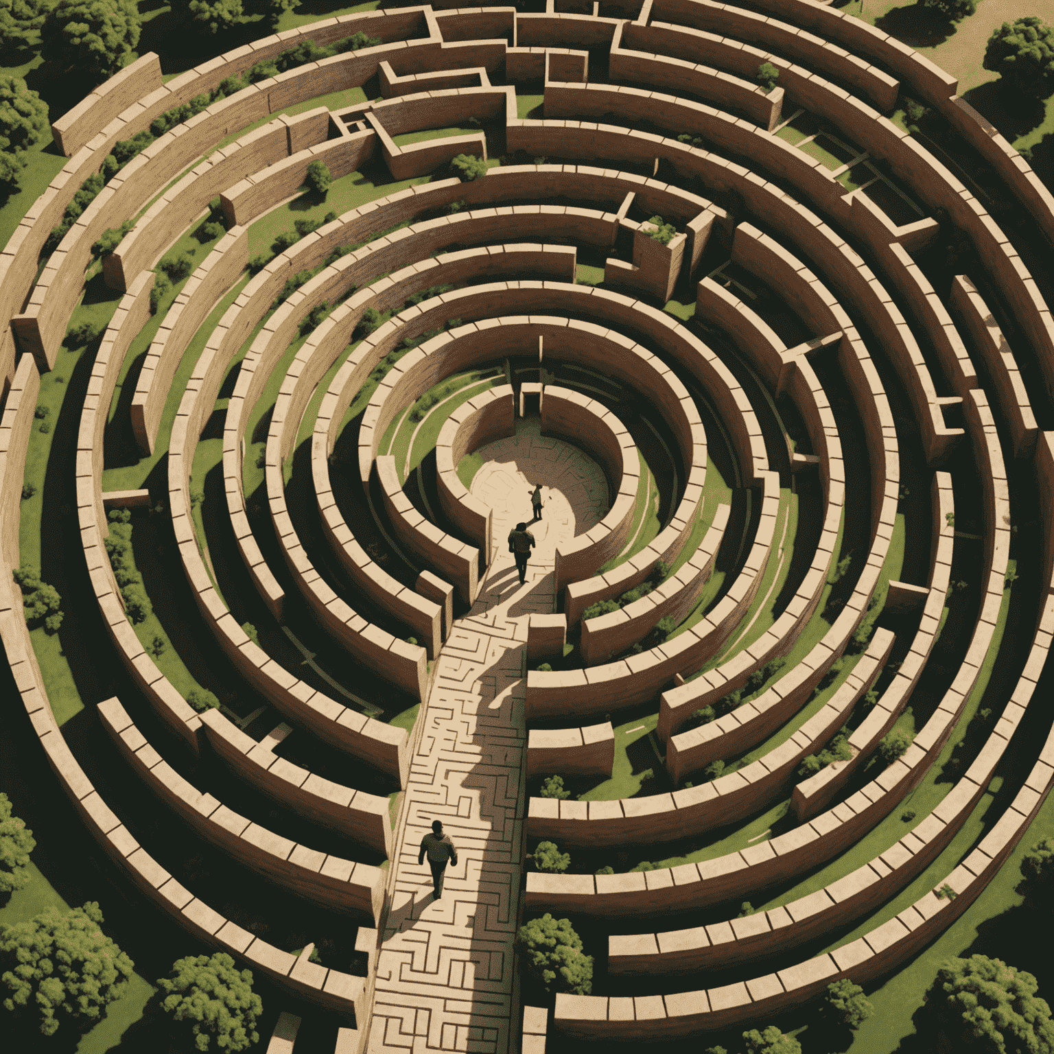 Illustration of a person navigating a maze of financial challenges, symbolizing the complex economic landscape in South Africa after the pandemic